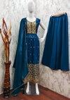 YD 002 Heavy Georgette Sequence Embroidery Palazzo Readymade Suits Wholesale Market In Surat